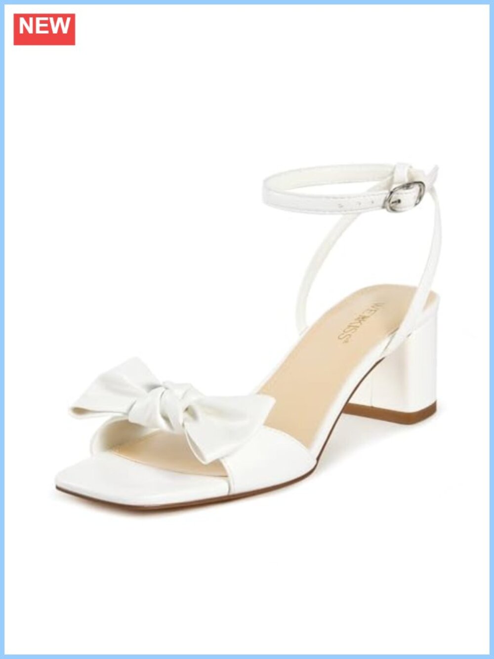 Women's Wedding Bow Heels Square Open Toe Chunky Block Low Heels